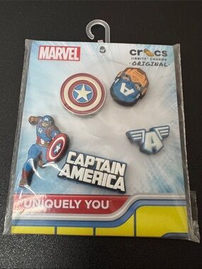 Crocs Marvel Captain America Jibbitz Charm Set New